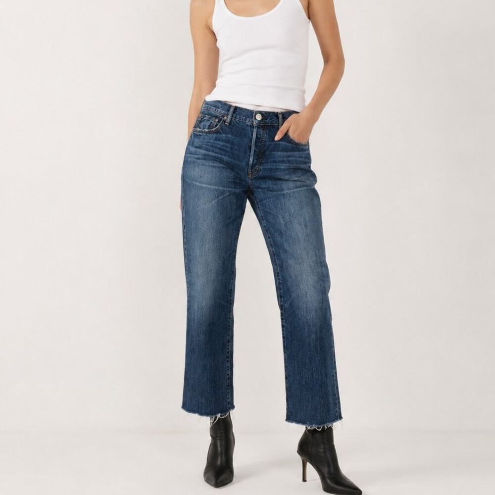 MOUSSY Vintage Pierson Straight Crop Frayed Jeans size 29